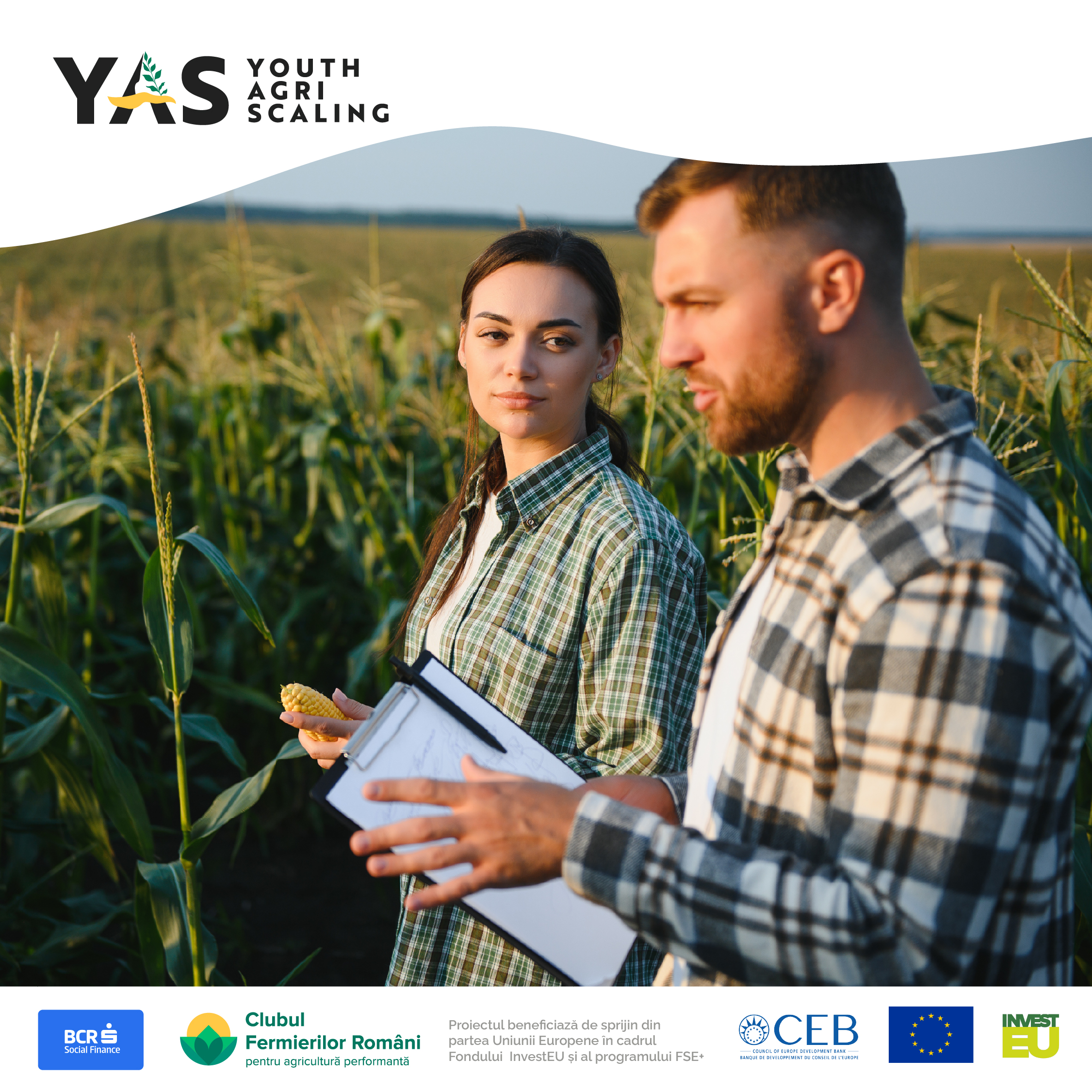 Fermieri tineri în câmp